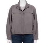 Nine West Grey Utility Bomber Jacket Large Photo 1