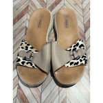 Skechers  GOwalk Luxe Collection Women's Slip On Sandals Beige Leopard Leather 8 Photo 1