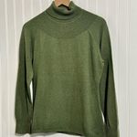 Woolrich  Sweater Womens Medium Green Turtleneck Ribbed Yoke Wool Blend Gorpcore Photo 1