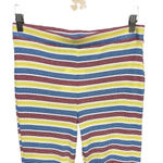 ZARA Rib Texture Striped Pull On Flared Bell Bottom Pants Multicolor Size Large Photo 1