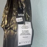 MSK Gold Metallic Pleated Blouson Gown Grecian Long Dress Size 12 NWT Photo 5