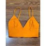 Alice + Olivia  Tangerine Carli V-Neck Denim Crop Top size 2 (US XS ) Photo 5