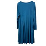 Torrid NWT  Blue Waffle‎ Long Sleeve Lace Up Neck Fit Flare Dress Size 1X Pockets Photo 8