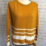 SO  Chunky Orange Ivory Crew Neck Sweater Size M Photo 0