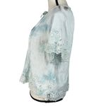 Anthropologie X-Small Top Tie-Dye Floral Embroidered Keyhole V-Neck Eyelet Lace Photo 6