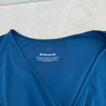 Betabrand  Faux-Wrap Dress Blue Opal Pockets Stretch Size L Photo 8