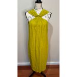 Reiss  Hilda Halterneck‎ Midi Dress Chartreuse Sz 10 Photo 3
