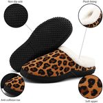 Brown Leopard Soft Microfiber Velvet House Shoes Indoor Outdoor Slippers 6.5 Multiple Photo 3