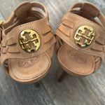Tory Burch  Nadia brown woven leather logo detail huarache sandals heels 9.5 Photo 6