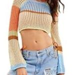 Urban Outfitters  Crochet Cropped Bell Sleeve Top Romantic Sexy Boho  Concert XS Photo 1