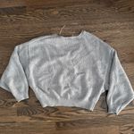 Free People heather grey v neck drop sleeve oversized knit jumper sweater Photo 5