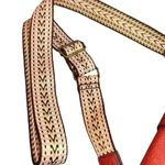 a.n.a  medium PURSE W RED PEBBLED FAUX LEATHER TAN GUITAR STRAP Photo 10