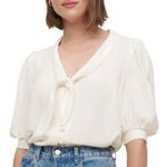 Reformation  Joelle Tie Neck Button-Up Blouse Top Size Small Photo 0