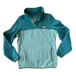 L.L.Bean Womens Small Green Fleece Pullover Sweater Snap Neck Long Sleeve Jacket Photo 0