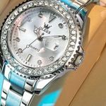 Dial Quartz Watch for Women Waterproof Silver Photo 6