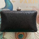 Guess black sparkling shimmering glitter embellished small mini minaudiere chain bag Photo 3