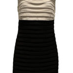 London Times  Black White Pleated Sheath Dress Size 4 Cocktail Party Photo 0