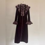 Zimmermann SUPER RARE Charm Nouveau Ruffled Organza Purple Velvet Dress Size 0 Photo 4