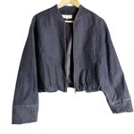 ZARA Dark Chambray Denim 2 Piece Pleated Mini Skirt Jacket Co-Ord Set S Photo 0