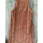 Versona VERSONS Knit Crochet Maxi Dress Terracotta Geometric Pattern Sleeveless Small Photo 5