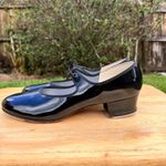 Capezio Danshuz Black Patent Leather Tap Shoes Size 7.5 Photo 2