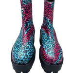 Bumper Chunky Y2K Cheetah Platform Heel Purple Blue Boots Photo 4