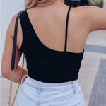 Le lis  Black Asymmetrical Bodysuit Cowl Neck Small NWT Photo 1