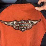 Harley Davidson Womens Black Orange Full Zip Jacket Sz Medium Biker Chic Race Photo 4