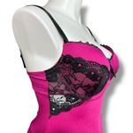 Delta Burke Womens Negligee Lingerie Nightie Chemise Underwire Pink Black 1X Photo 2