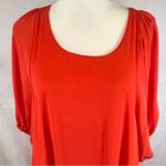 Orange double layer flowy mini dress with pockets size large Photo 1