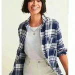 Old Navy Oversized Plaid Flannel Boyfriend Tunic Photo 1