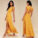 Lulus NEW! Lulu’s Fresh Picked Mustard Yellow Floral Backless Maxi Dress Size M NWT Photo 1