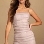 Lulus New  Women's XS Spaghetti Strap Pink Bodycon Ruched Mini New Years Dress Photo 0