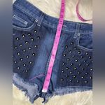 Carmar denim short shorts high waisted studded frayed hem sz 29 Blue Photo 6