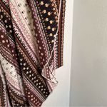 True Wrap Maxi Skirt Black Brown Floral Geometric Boho White Size M Photo 6