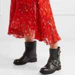 Jimmy Choo Black Leather Moto Biker Boots Size 37 Photo 0