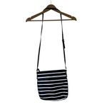 Liz Claiborne Striped Crossbody Bag Womens Black White Classic Preppy Nautical Photo 4
