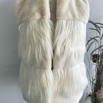 THML  Cream Faux Fur‎ Vest, Size Small NWT Photo 0