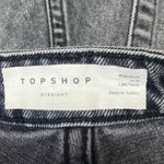 Topshop Women's Black Distressed High Rise Wide Leg Baggy Denim Jeans Size 32 Photo 3