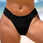 Berlook Black Ribbed Ruched Bikini Bottom ONLY 61 Size M Photo 0