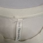 Tahari White Tank Top with Curved Hem and Textured Fabric Photo 3