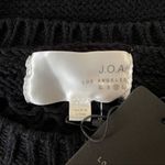 J.O.A. Sweater Womens Medium Black Fringe Open Knit Long Sleeve Crew Neck Party Photo 3