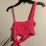 Free People Mila Tie front Festival fuchsia Crop Top Pink Tank Size small Photo 10