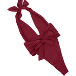 Riot Swim Milli One Piece Deep V Swimsuit Merlot S Photo 0