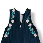Umgee  USA Black Sleeveless Dress Small Boho‎ Floral Embroidered Tunic Shift Photo 4