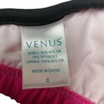 Venus  Activewear Sporty Swim Top Bikini Pink Black Tie Back Size C Full Coverage Photo 7