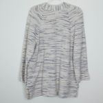 Pure Jill Striped V Neck Long Sleeve Tunic Sweater Cream Gray Size S Casual Cozy Photo 5