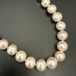 14K 585 Gold Clasp 9mm Ivory Cream Freshwater Cultured Pearl 17” Necklace 48.6g. Photo 4