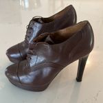 Elie Tahari Eli Tahari Winston Lace Up Brown Leather Heeled Booties Size 7 (37.5) Photo 1
