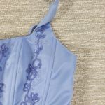 Michelangelo Gown Womens 6 Blue Beaded Whimsical Fairy Corset Halter Prom Dress Photo 7